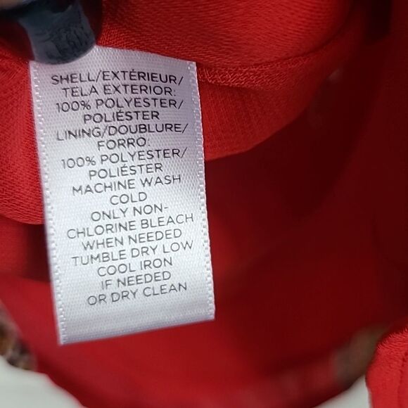 LOFT Petite Parrot Double Strappy Cami Red Tank Sleeveless Bird Blouse Shell Top - Picture 8 of 13